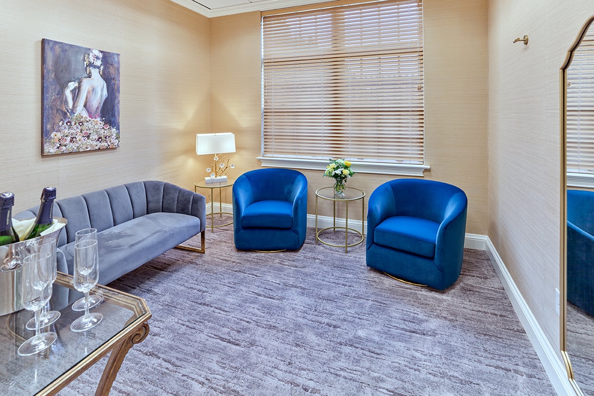 Brides enjoy the convenience and comfort of a private bridal room when you choose The Club at Shannondell for your wedding and reception.